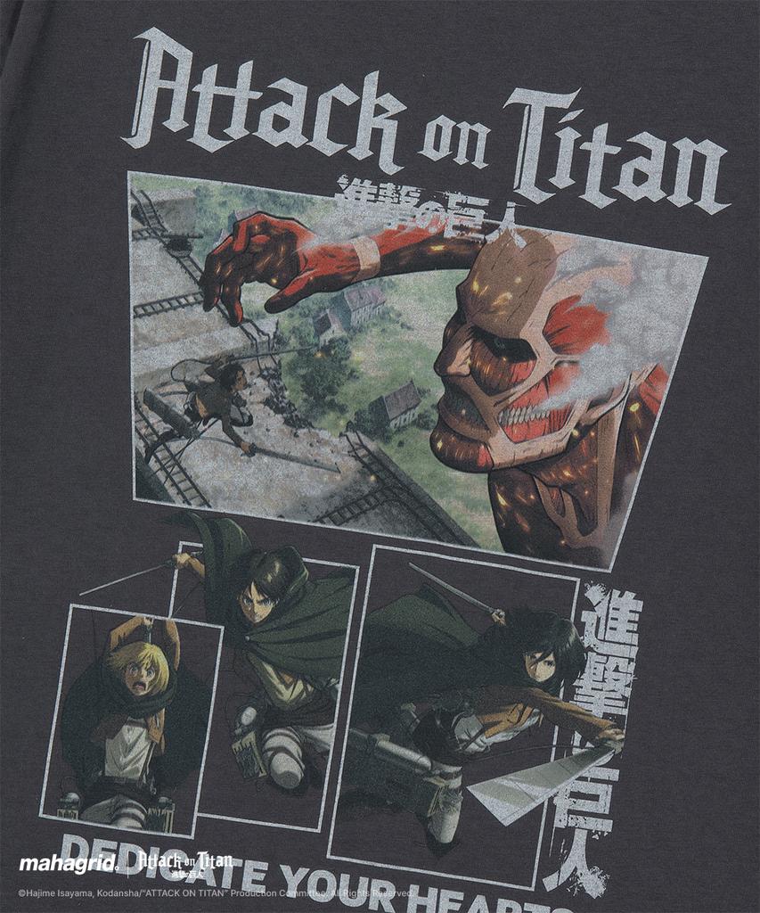 MAHAGRID [Attack On Titan] Washed Colossus Titan Tee Charcoal(Mg2Gmmt511T)