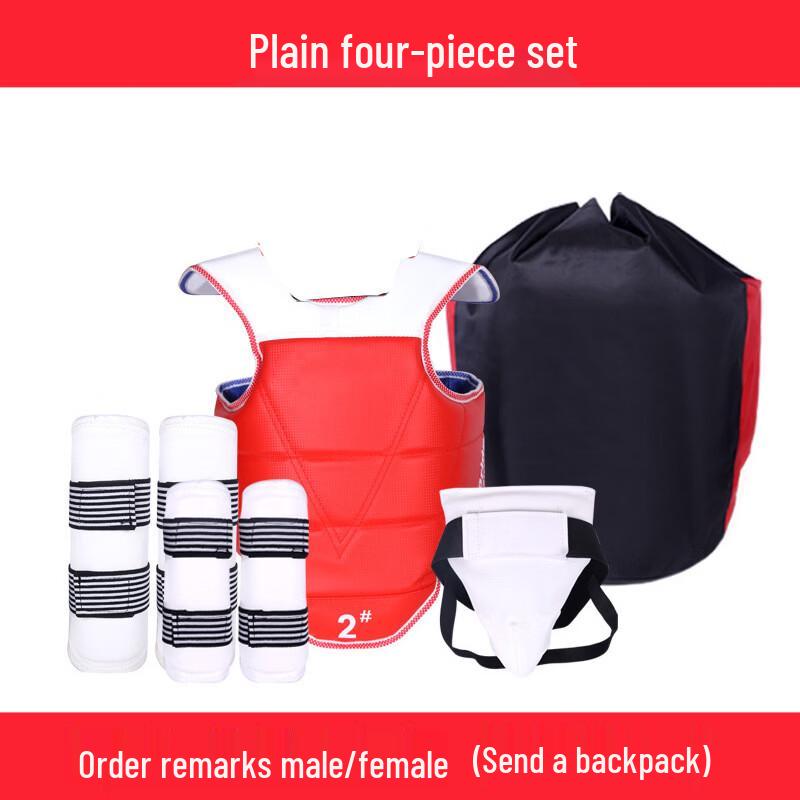 Junshi Taekwondo Red 4-Piece Protector Set