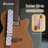 New Arrival Retro Print Guitar Strap with Rhombus Flower Pattern, Metal Buckles, and Thickened Cotton - PO-006