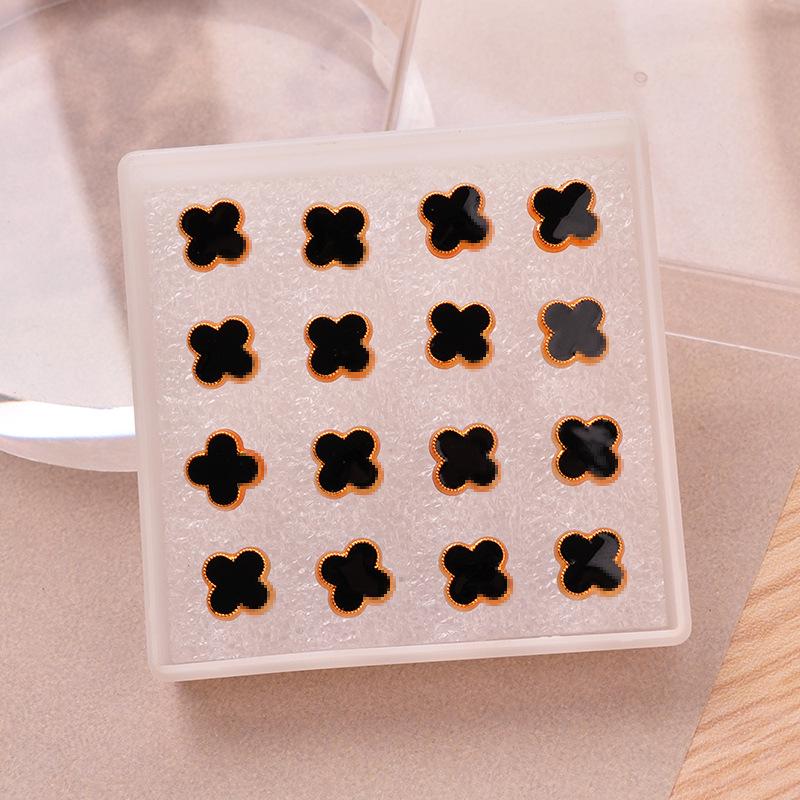 2025 Trendy Four-Leaf Clover Resin Stud Earrings for Women - Luxurious Niche Design