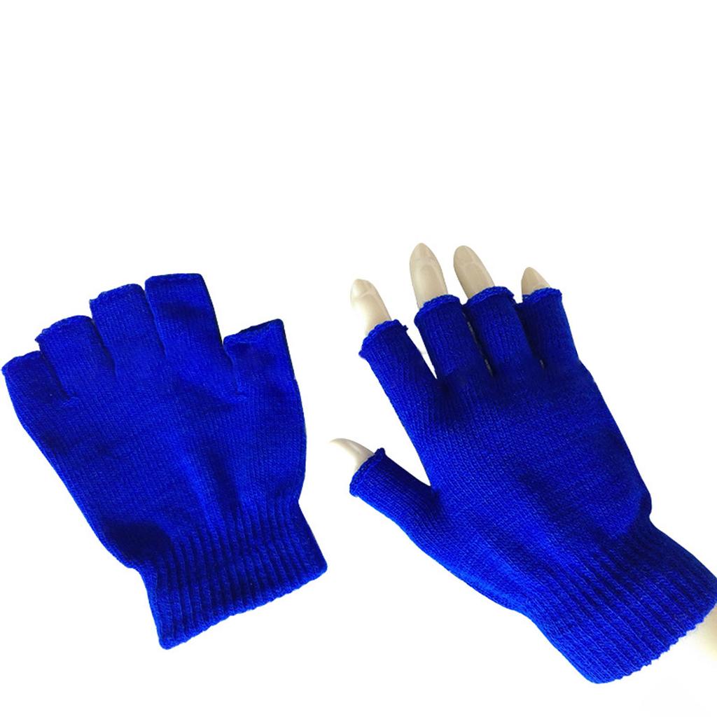 Winter Color Men'S And Women'S Warm Gloves Solid Half-Finger Knitted Gloves Gloves Mittens Women Winter Accessories