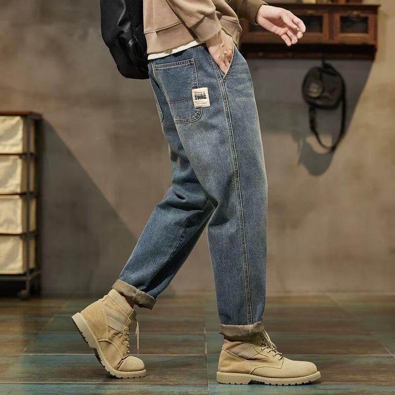 JYL Men s Jeans Spring Yellow Mud Dyed Straight Cargo Loose Denim 31 спаржевый