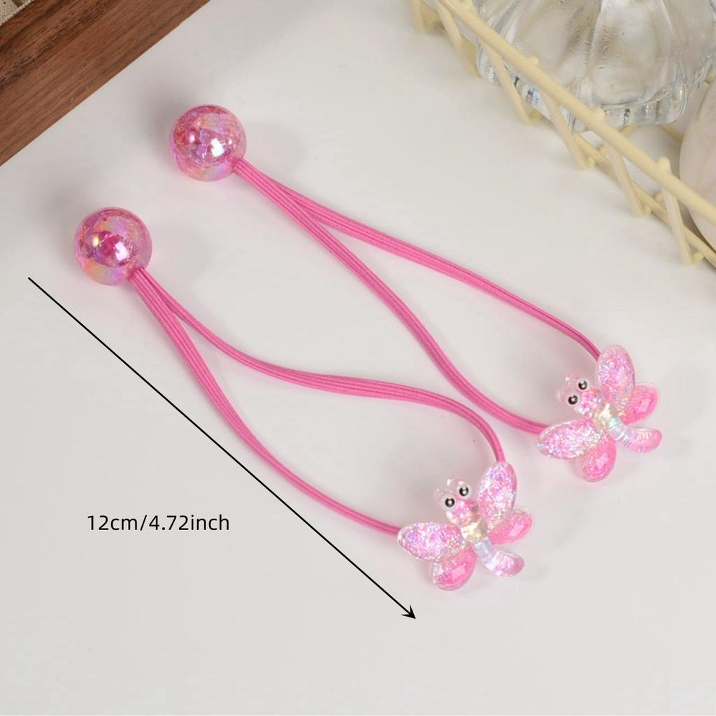 6PCS Wrapping hair rope, candy colored headband, hair loop, rubber band, girls' colorful beads, princess hair accessories