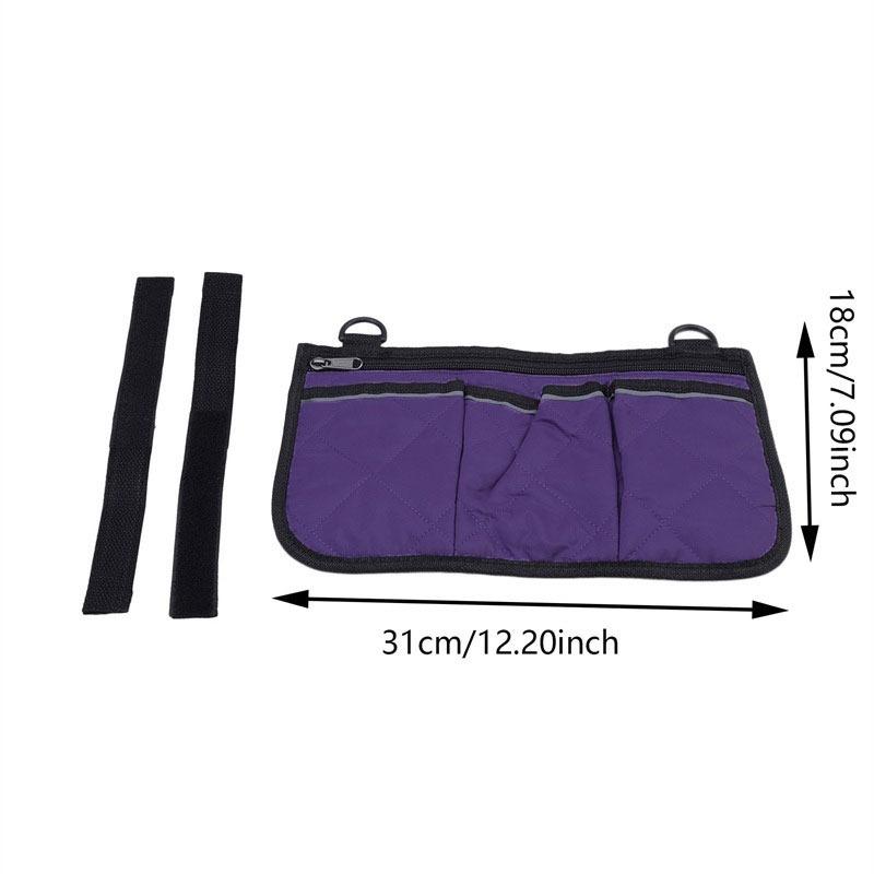 Wheelchair Side Bag With Cup Holder Portable Armrest Storage Pouch For Walker Rollator And Electric Scooter Wheelchairs