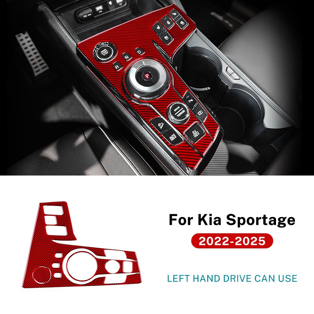 Echter Weicher Kohlefaser-Aufkleber für Kia Sportage NQ5 2025 2025 2025 2025 LHD RHD Auto Schaltgetriebe Panel Verkleidung Innenraum Zubehör