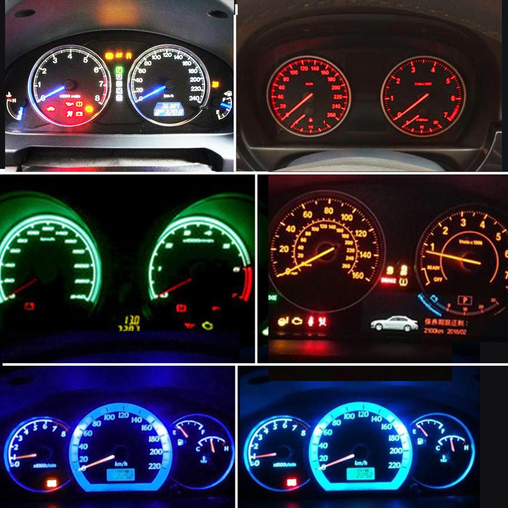 High Brightness 3030 Chips 10Pcs of T5 Led Bulb W3W W1.2W Play and Plug Car Interior Lights Auto Instrument Lamp 12V/24V Dome Lights 6