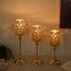 Wedding Decoration American Crystal Candle Stand Golden Silver Candle Holder Luxury Table Lamp