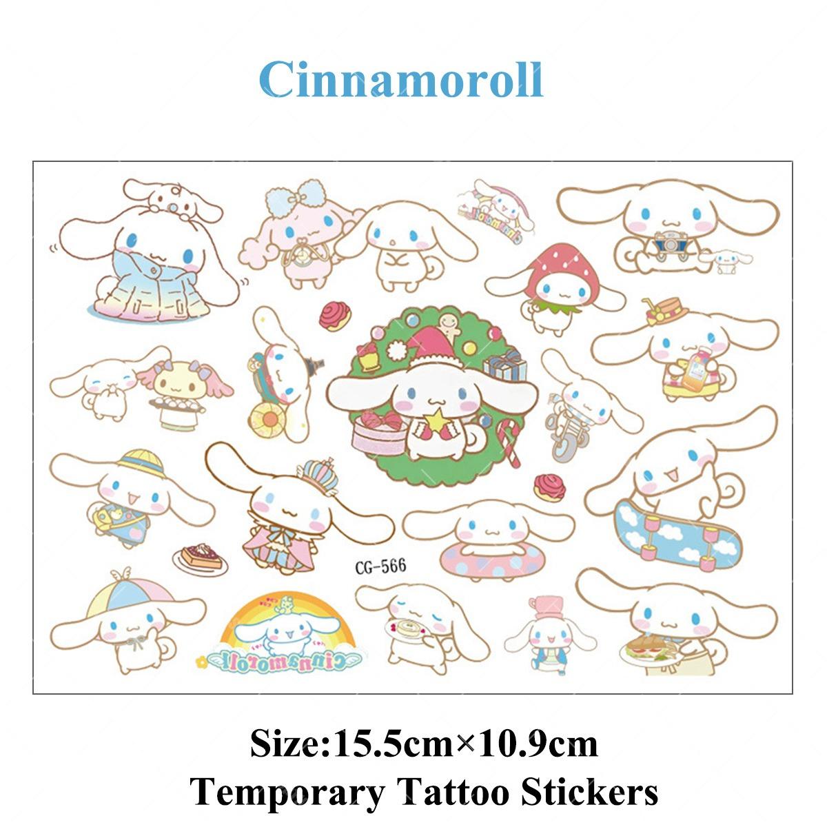 

1pcs Hello Kitty Tattoo Decal Kuromi My Melody Temporary Tattoo Waterproof and Sweat Proof Animation Design Adorable Body Decoration Art