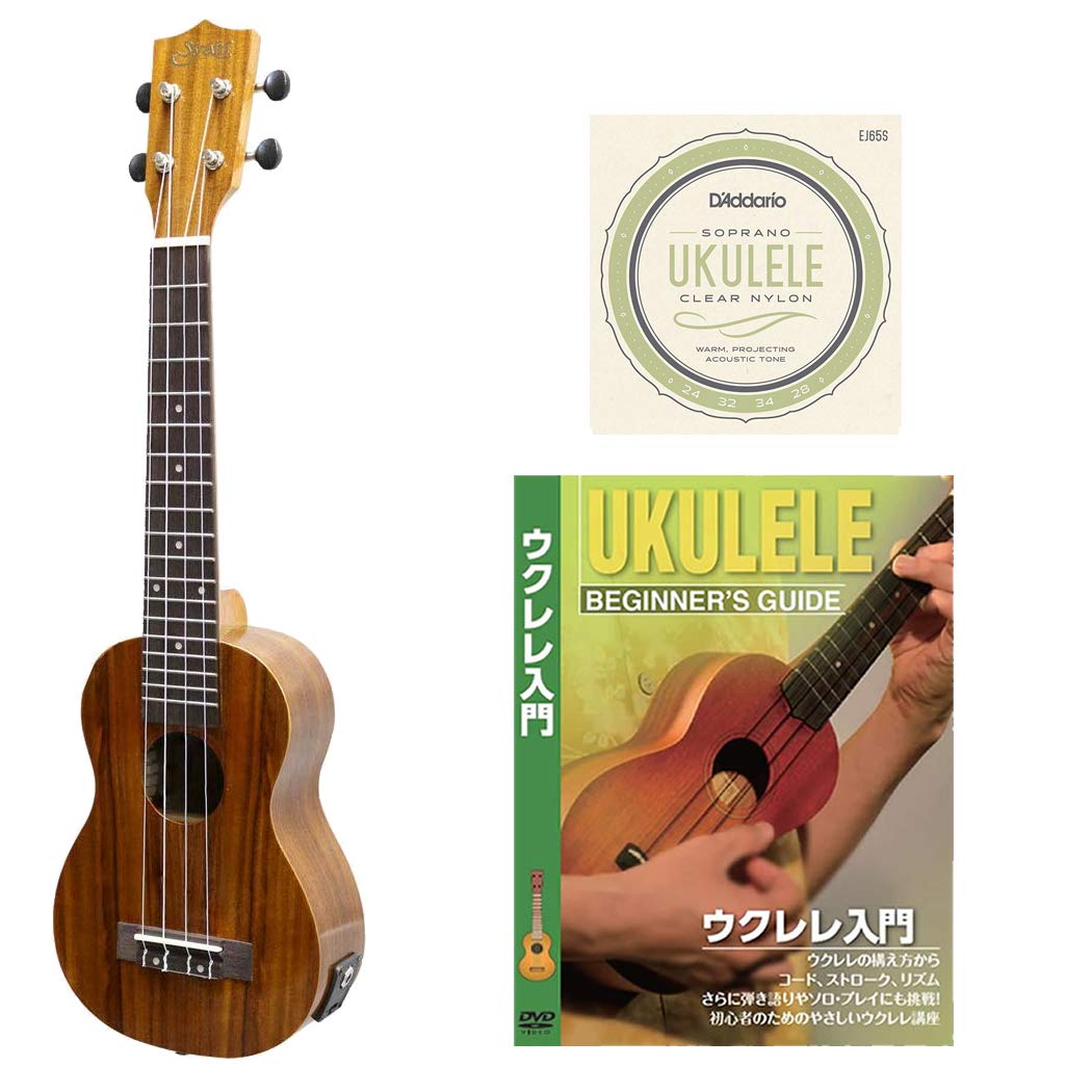 

Электрическое укулеле в комплекте с обучающим сопрано лонг коа, предусилитель S.Yairi, DVD, размер, гриф, материал, колки, YU-SL-01KE