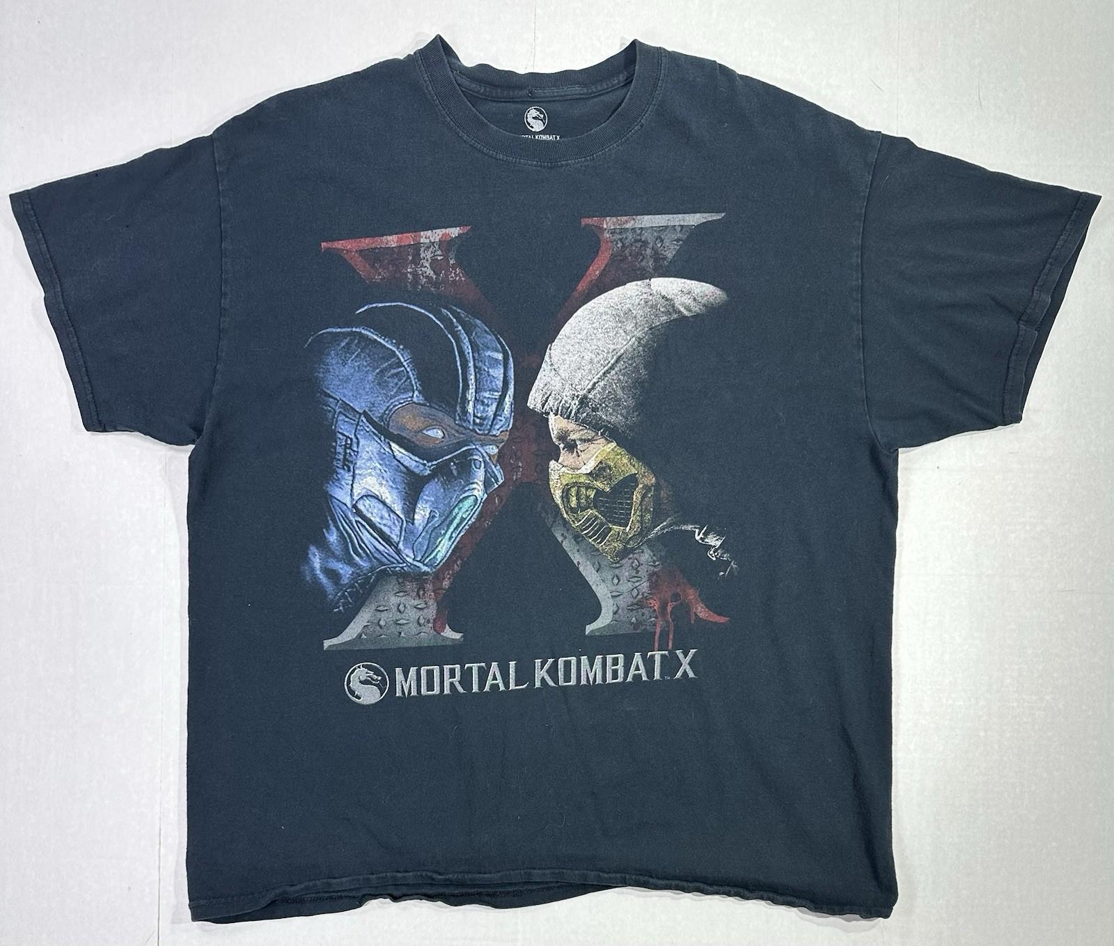Mortal Kombat X XL Black Sub-Zero vs Scorpion Video Game Graphic Tee Unisex T-Shirt L
