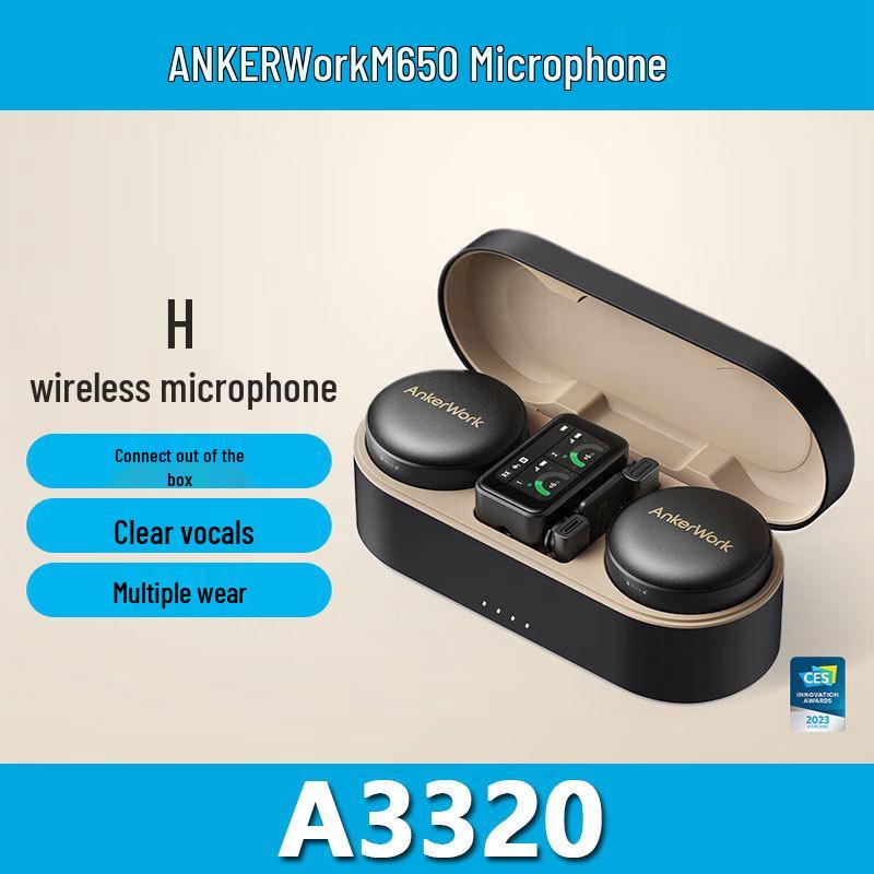 

AnkerWork Wireless Magnetic Lavalier Microphone M650 for Professional Live Recording білий