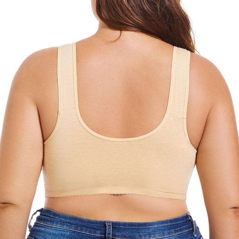 A-G cup 34-50 super large size European and American size no steel ring vest type large cup lace front buckle underwear