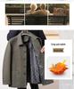 Men's Mid-Aged Full Fleece Jacket - Spring/Autumn Lapel Button Outerwear, Dad's Style Top, Grandpa's Clothing.
