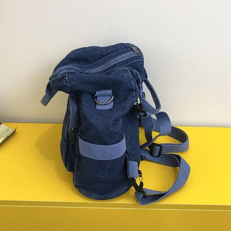 Denim Backpack Women's Casual Mini Backpack with Front Zip Pocket Adjustable Shoulder Straps Fashion School Bag
