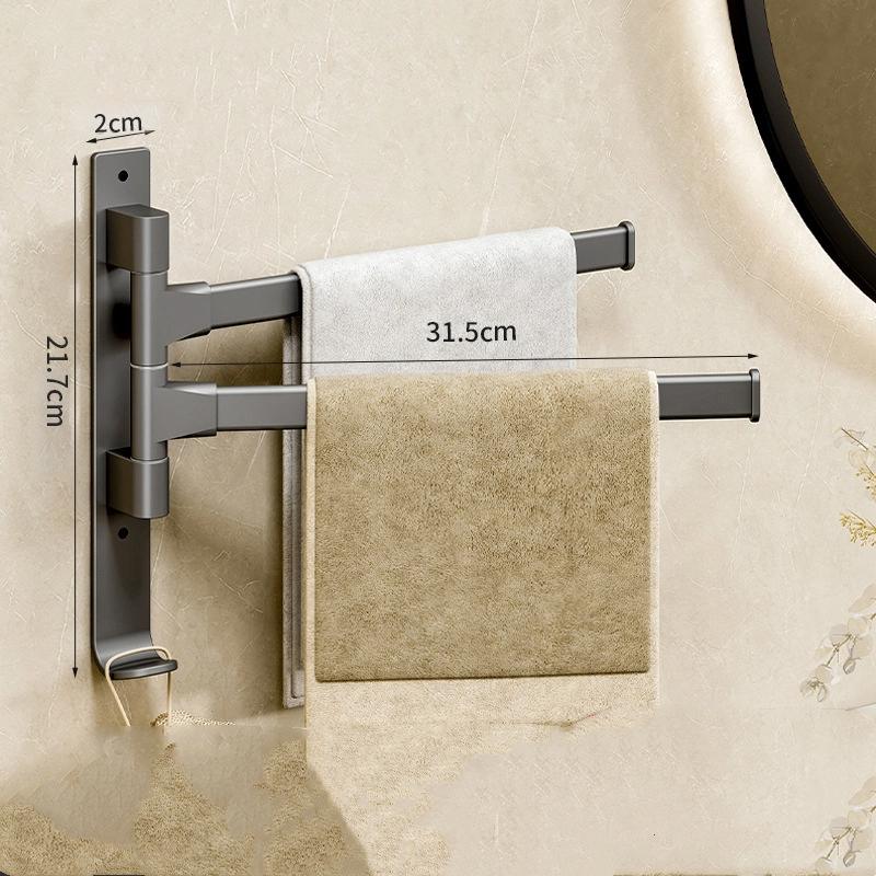 

Вешалка для полотенец для ванной комнаты, вращающийся держатель для полотенец, космический алюминий, 2/3/4/5-барная вешалка для полотенец, кухонная полка, подвесная настенная бумажная полка