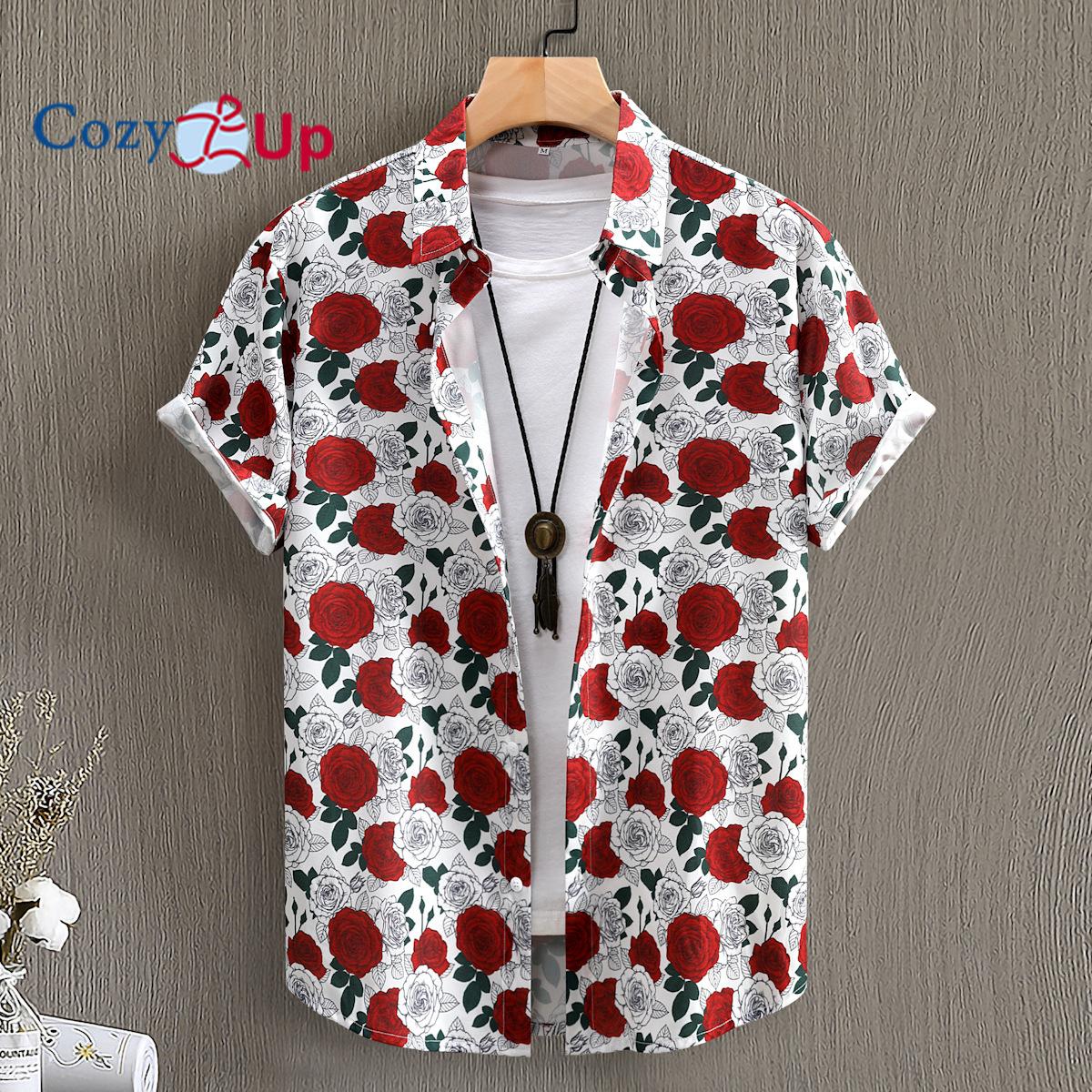 Уютные мужские повседневные рубашки с цветочным принтом — фото 7