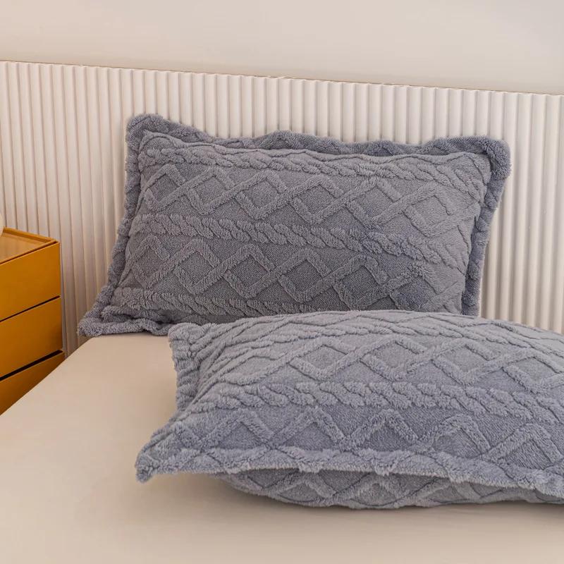 2 Pcs Winter Soft Warm Thicken Pillowcases Butterfly Jacquard Velvet Pillows Cases 48x74cm Sofa Home Decor Cushion Cover