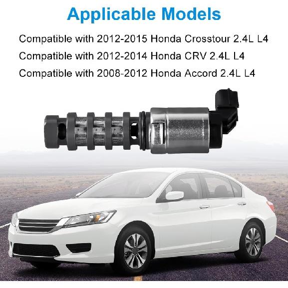 

Engine Variable Valve Timing VVT Solenoid Compatible with Honda Accord 2008-2012 CR-V 2012-2014 Crosstour 2012-2015 L4 2.4L Replacement for