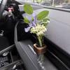 Natural Wood Car Vent Mounted Decorative Plant Holders Propagation Vase Holders Auto Interior Decors for Plant Flowers