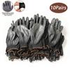 10pairs Polyurethane Gloves ESD Protection Safety Work Gloves Repair Gloves Palm Coated Gloves Carpenter Repairman Supplies 20pc
