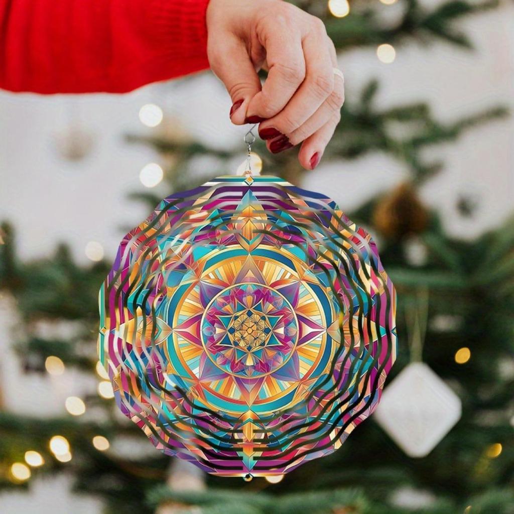 10 Inch Colorful Metal Wind Spinner with 360 Degree Rotating Hook No Battery Needed Vibrant Garden Decor Gift for Family Friends