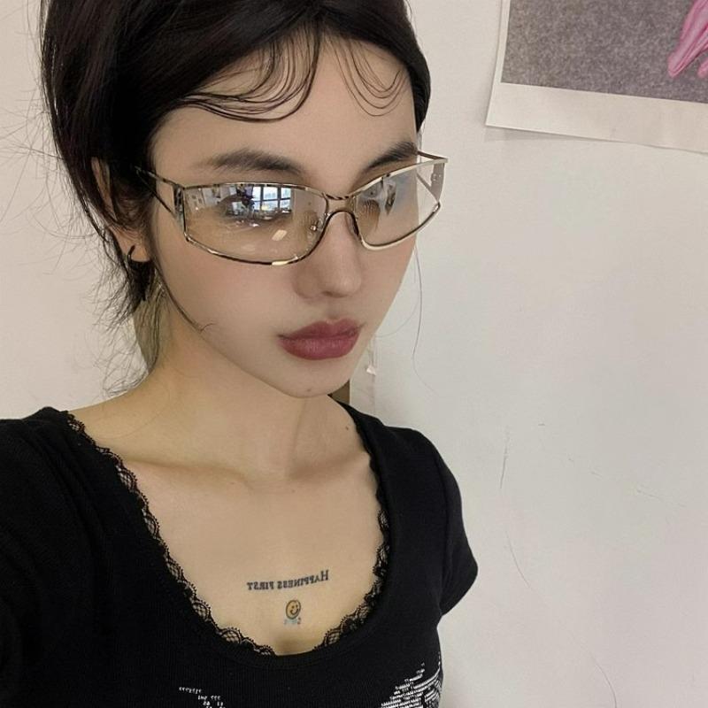 Retro Y2K Hohl-Sonnenbrille Mode Personalisierte Metall-Schutzbrille Sonnenbrillen für Damen Mann Sommer Tourismus Sonnenschutz Brillen