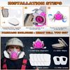 Half Face Respirator Kit, Activated Carbon Filters for Paint, Chemical, Welding, with 10 Filter Cottons