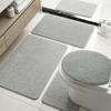 Hot-Selling Bathroom Luxury Set Floor Mat Imitation Cashmere Solid Color Toilet Seat Toilet Bathroom Absorbent Non-Slip Mat