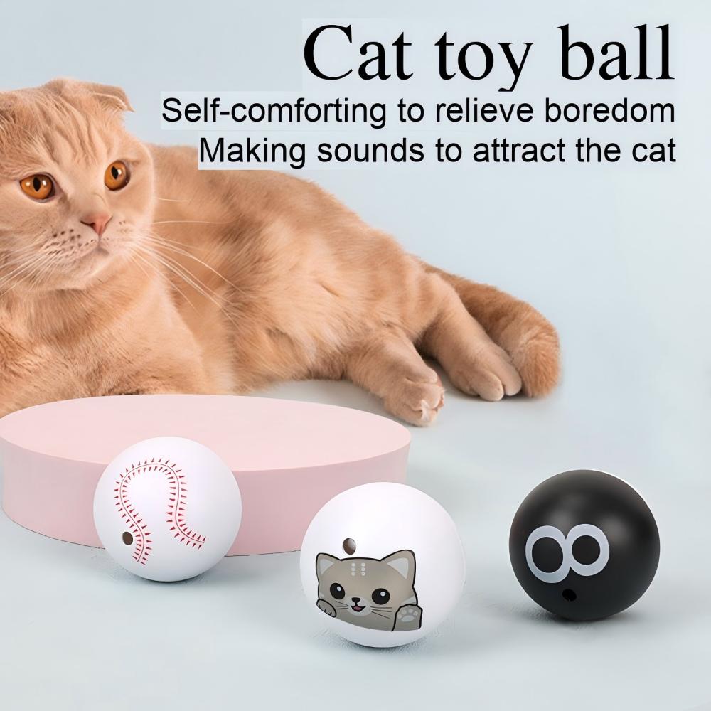 Cat Toy Ball with Catnip Squeaky Interactive Self Play Boredom Relief Chew Throw Toy for Kittens