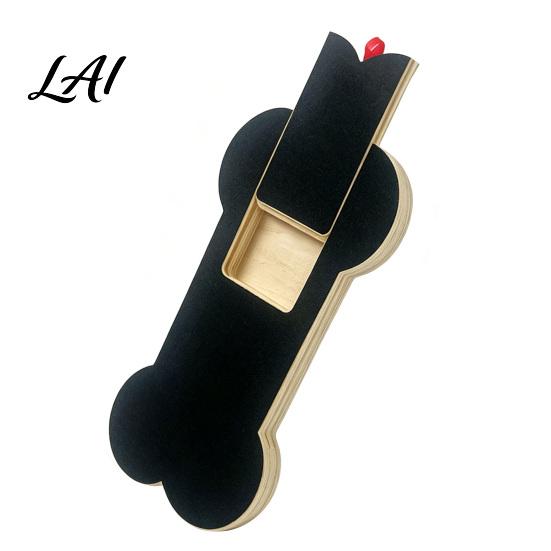 Sliding Snack Puzzle for Dogs Dog Nail File Board with Treat Slot Wooden Scratch Board Pet Enrichment Toy Storage Grinder Alternative Small