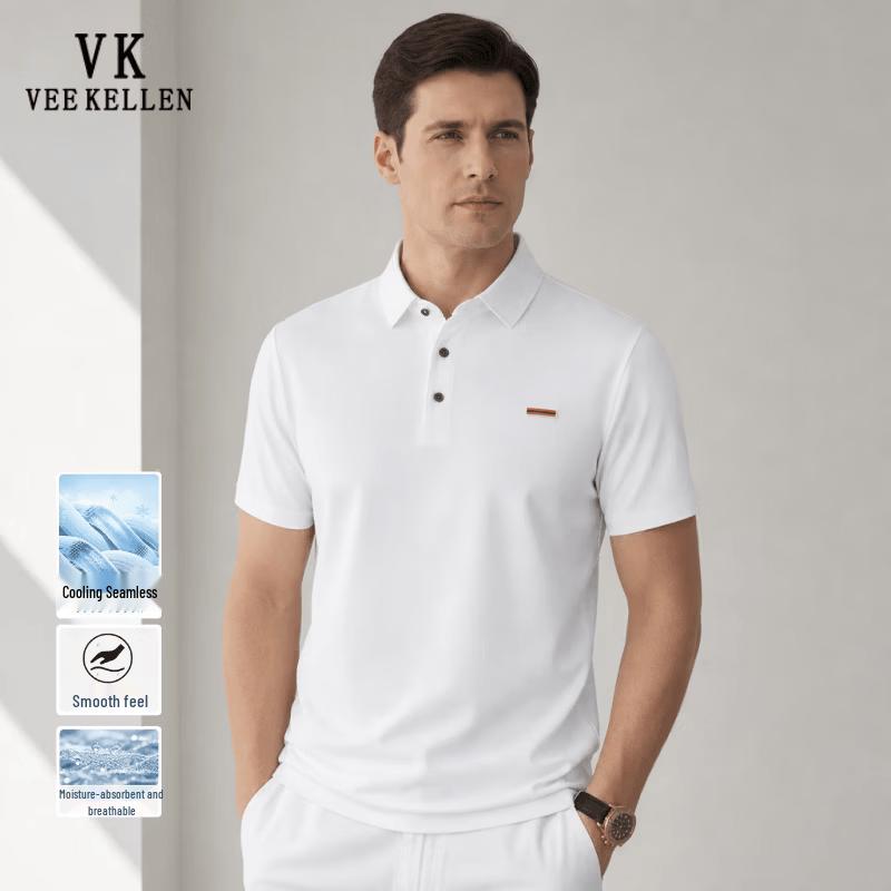 VEE KELLEN Men s Ice Silk Breathable Short Sleeve Polo Shirt M (100-120 lbs)