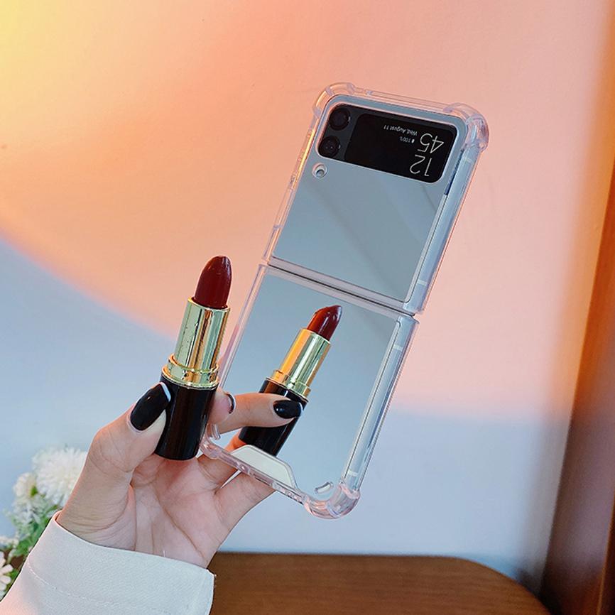 

Зеркальный чехол для телефона с полным обзором для Samsung Galaxy Z Flip 4 3 5G Прозрачный акриловый противоударный чехол для защиты от падения для Galaxy Z Flip 3 Flip4