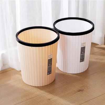 Prullenbak met Klemring Geen Deksel Ruimtebesparend Plastic Keuken Badkamer Woonkamer Gestreept Afvalbak voor Dagelijks Leven