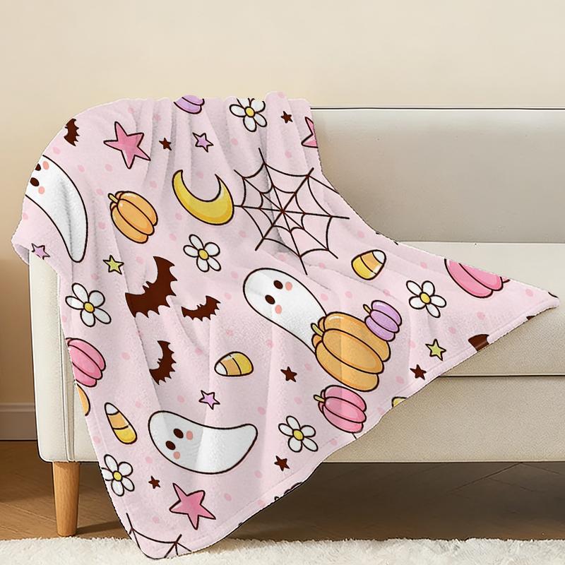 Lightweight Soft Flannel Throw Blanket Warm Comfort for Home & Holiday Decor, Perfect for Christmas & Halloween, Casual Lounge Daily Use