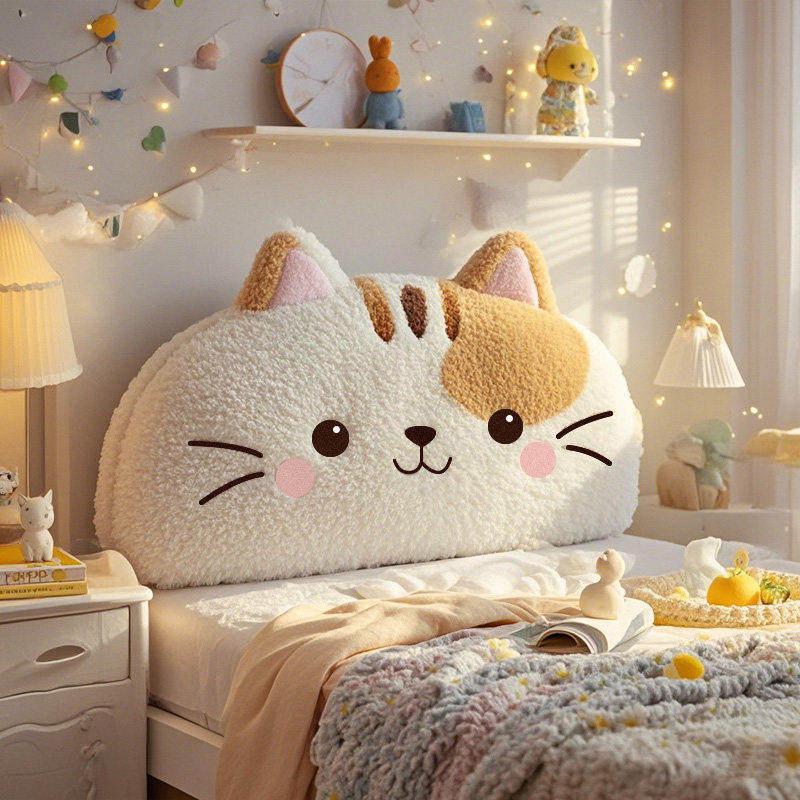 Cartoon Bedside Soft Upholstered Backrest Cushion for Children's Tatami or Girls' Bedroom, 2026 Anti-Collision Pillow.