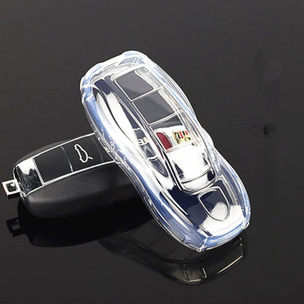 Sale TPU Remote Smart Key Case Cover for Porsche Panamera 2010-16 Macan 2014-20 прозрачный