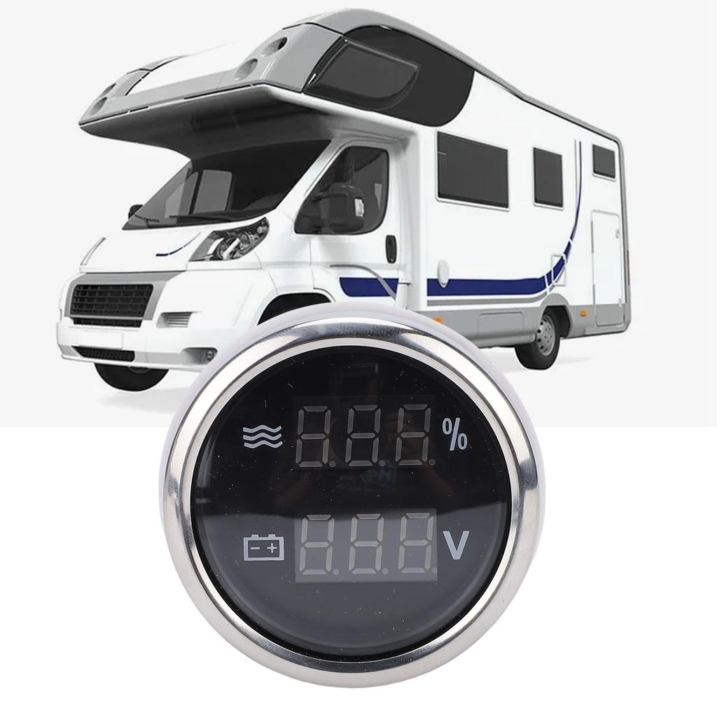 52mm Digital Display Gauge Multifunctional Water   Voltage Meter with Backlight for Cars RVs Trucks Ships Yachts