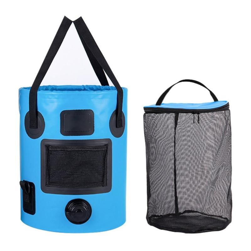 Tragbarer faltbarer Fischereieimer 25L Fassungsvermögen Handeimer Outdoor-Reise Wasseraufbewahrungsbeutel für Outdoor-Aktivitäten