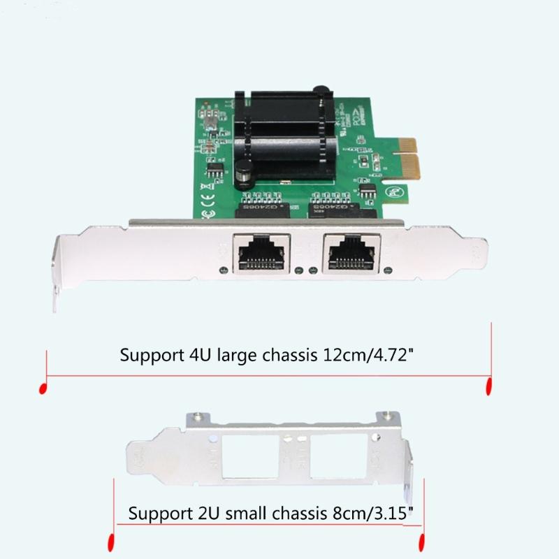 2-Port Slot PCIEX4 RJ45 Interface kCard PCIExpress Adapter Card 10/100/1000Mb