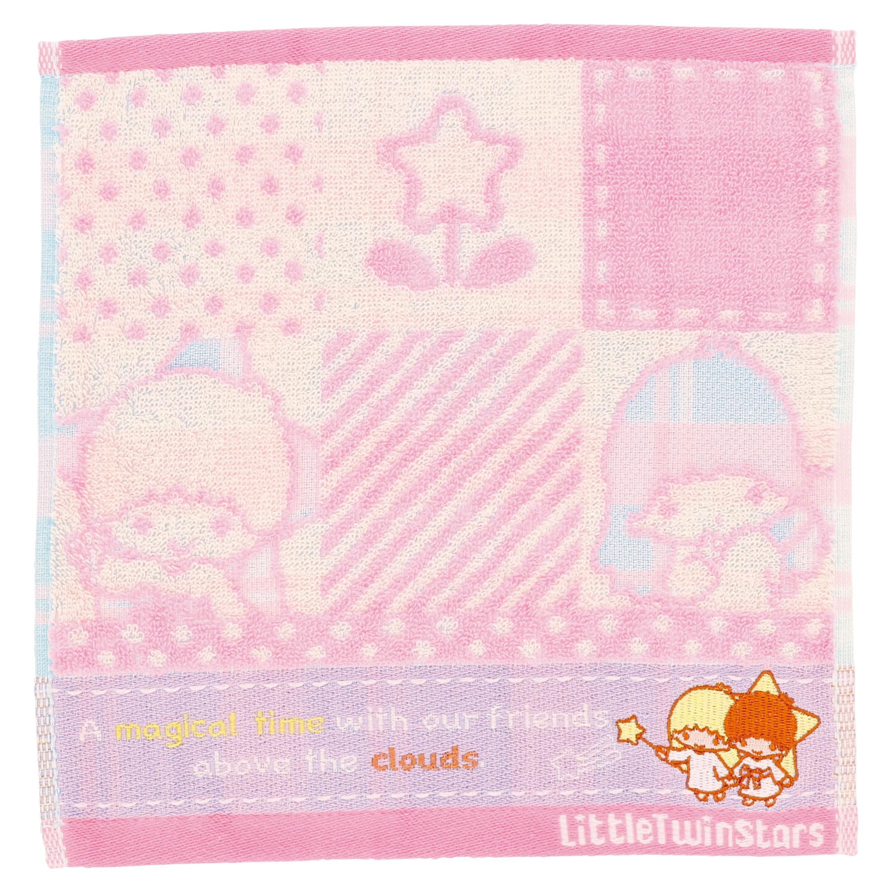 

Marushin Mini Towel Sanrio Little Twin Stars Retro Block Kikirara Хлопковое антибактериальное и дезодорирующее полотенце для рук Носовой платок Подарок на день рождения