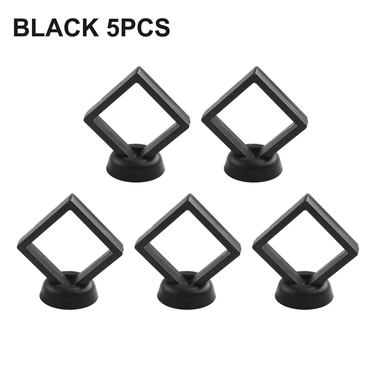 5/10PCS 3D Floating Frame Holder Stand Box Clear Jewelry Ring Coin Display Case Coin Jewelry Display Present Box Diaplay