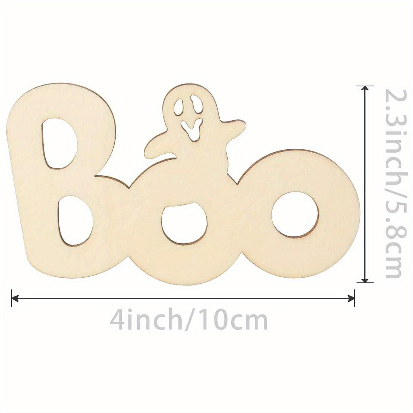 

24pcs Unfinished Wooden Ghost Ornaments Halloween Christmas Wedding Birthday Thanksgiving Decorations DIY Handmade Home Accents