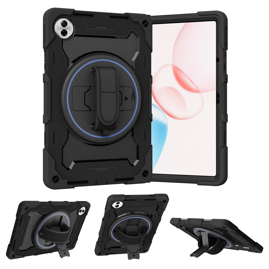 Heavy Duty Rugged Case for Huawei Honor Pad 10 (Tablet 10) 2025 12.1 Inch HEY3-W00 360 Rotating Kickstand Cover with Hand Strap