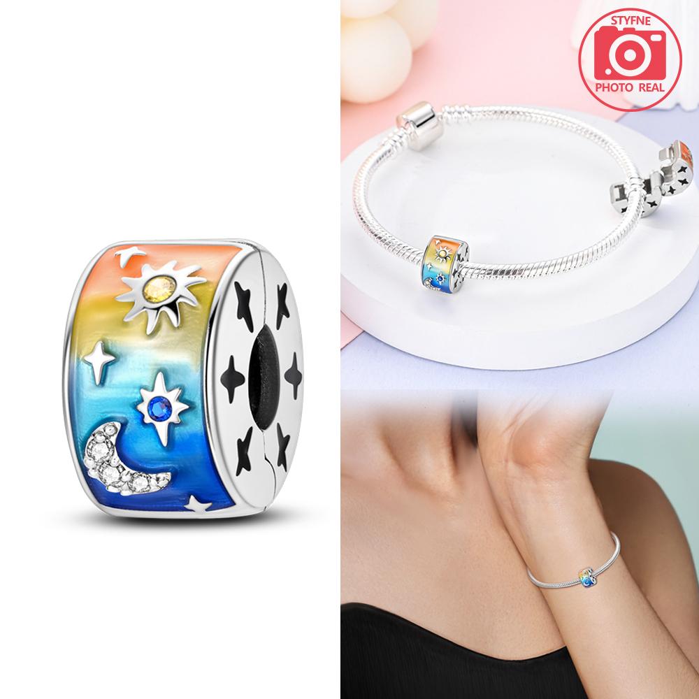 Charms Plata Sparkling Galaxy Beads Copper Colors For Charms Copper Colors Original Bracelet For Jewelry Making