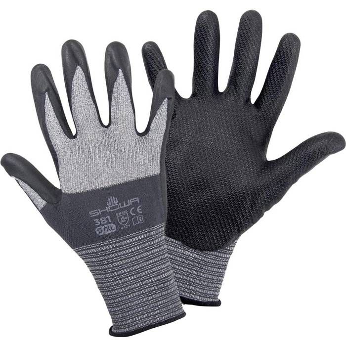 Showa 4704 XL 381 Gr.XL Fibre élasthane, Nitrile Gants de montage Taille: 9, XL EN 388 CAT II 1 paire(s)