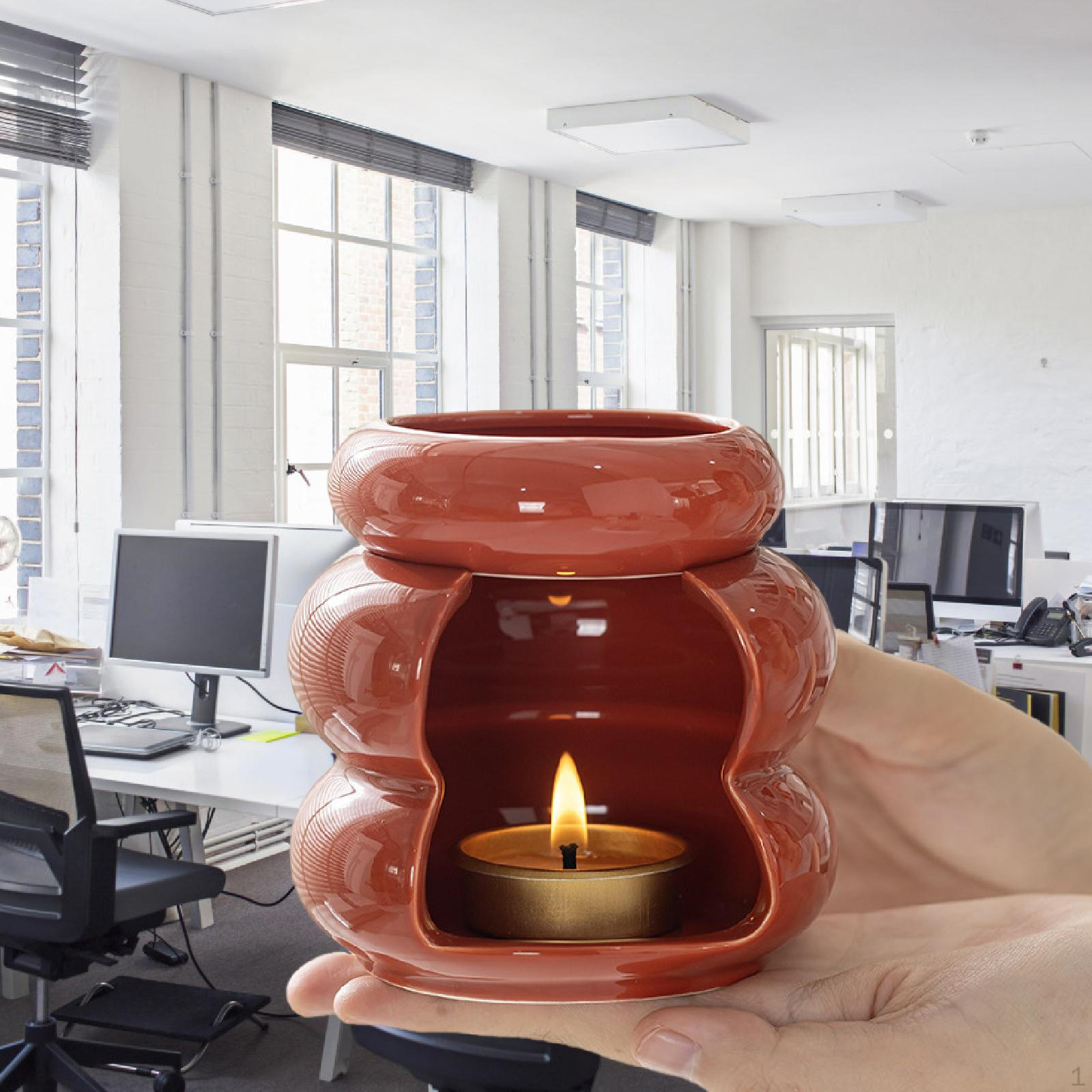 

Aroma Oil Burner Tealight Candle Holder Crafts Scented Melt Ceramic Essential for SPA