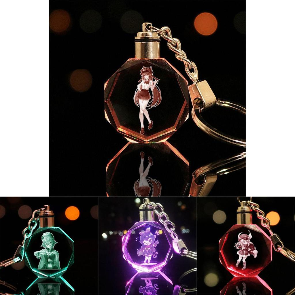 Exquisite Genshin Impact Keychain With Colorful Led Lights For Special Celebrations