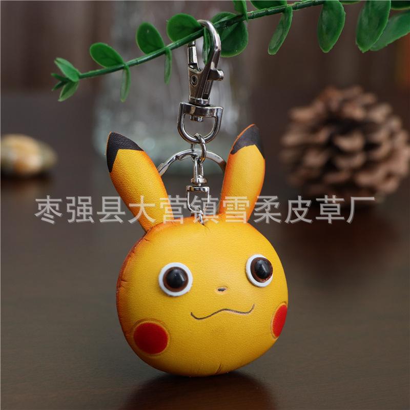 First Layer Cowhide Pikachu Pendant, Bag Pendant Accessories, Car Keychain Accessories, Cartoon Cute Birthday Gifts