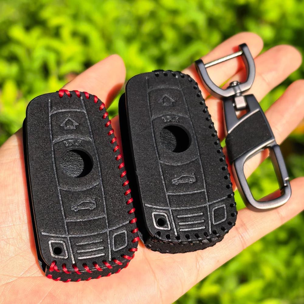 Leather Car Key Case Cover Fob Protector Shell Accessories for BMW E60 E61 E70 E81 E87 E90 E91 E92 X1 X5 X3 1 3 5 6 Series Z4