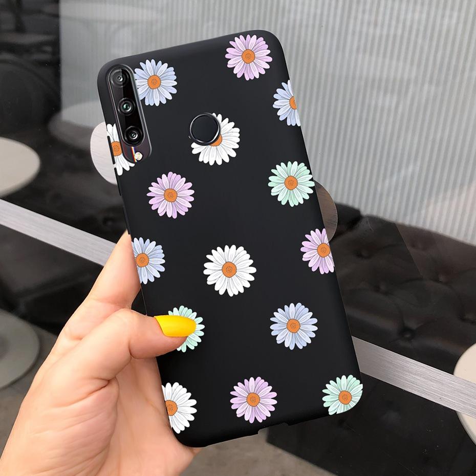 For Huawei Y7P 2020 P40 Lite E Case Cute Flower Silicone Phone Cases For Honor 9C Soft TPU Cover Bumper On Huawei P40Lite E etui
